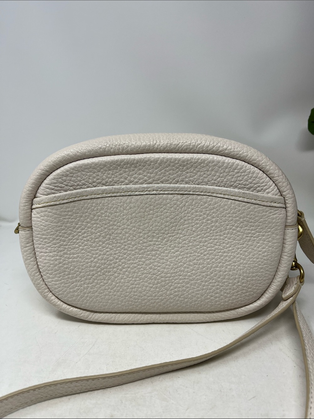 COACH CAMERA BAG PEBBLED LEATHER IN CHALK COLOR BRASS TURN LOCK CROSSBODY - Picture 6 of 16